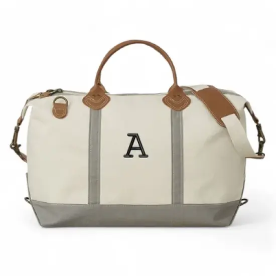Personalization Mall Luxurious Weekender Embroidered Canvas Duffel image {2}