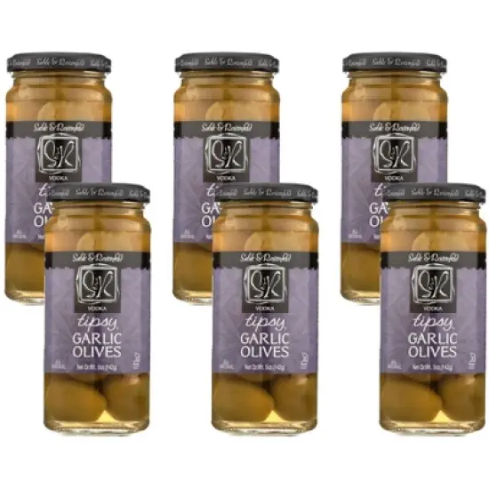 Sable & Rosenfeld Tipsy Garlic Olives - 6 pack, 5 oz image {4}