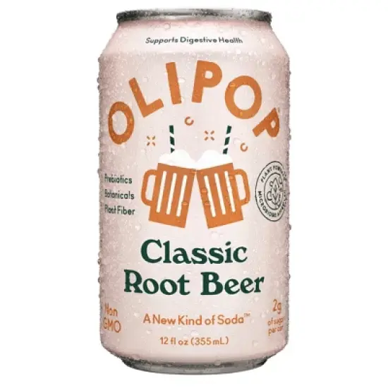 OLIPOP Classic Root Beer Prebiotic Soda - 12 fl oz Can image {7}