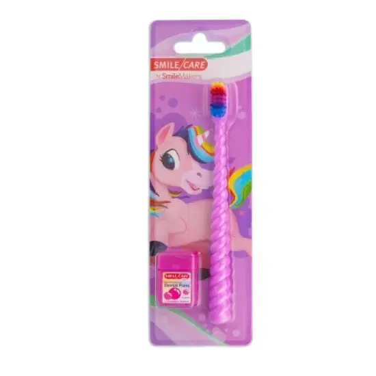 SmileMakers Toothbrush Soft and Floss Kit - Lavender Unicorn image {5}