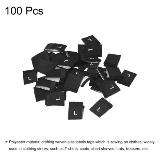 Unique Bargains Woven Crafting Clothing Sewing Embroidered Size Labels 100 Pcs image {2}