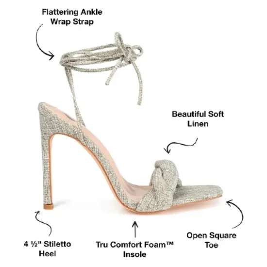 Journee Collection Womens Edelie Tru Comfort Foam Open Toe High Stiletto Pumps Taupe 9.5 image {7}