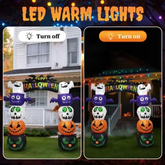 Karl Home 8.2 FT Halloween Inflatables Pumpkin Archway Outdoor Decoration image {5}