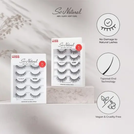 KISS Products False Eyelashes 01 - So Natural - 10ct image {3}