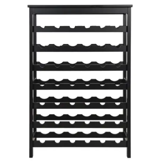 Itopfox 7-Tier Bamboo Wine Rack Freestanding Floor with Table Top, Wine Storage Shelf for Kitchen Dining Room Bar, Black image {9}