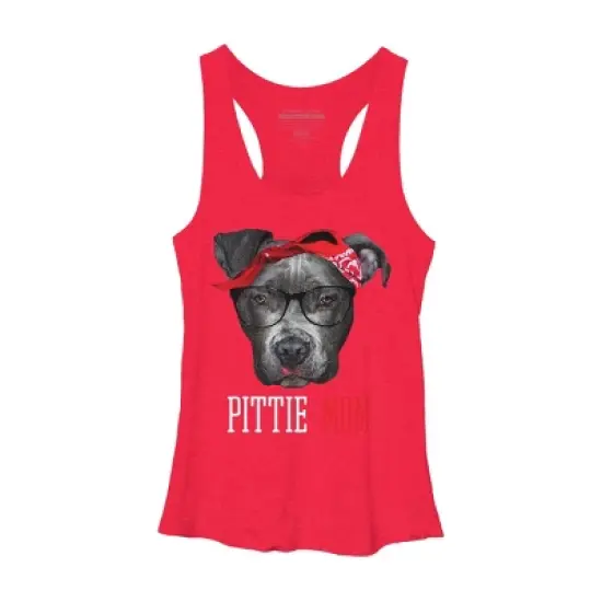 Women's Design By Humans Mother's Day Pittie Mom Pitbull Dog Lovers By dandingroz Racerback Tank Top image {2}