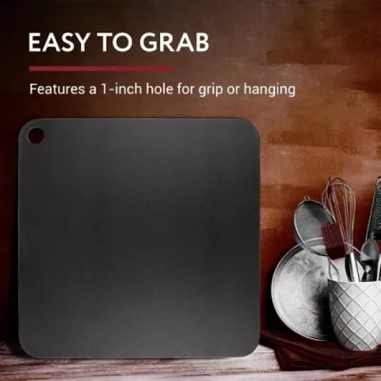 Impresa Pizza Steel for Oven, Durable Steel Platform with Finger Hole for Baking Pizza and Bread, 14x14 inches image {4}