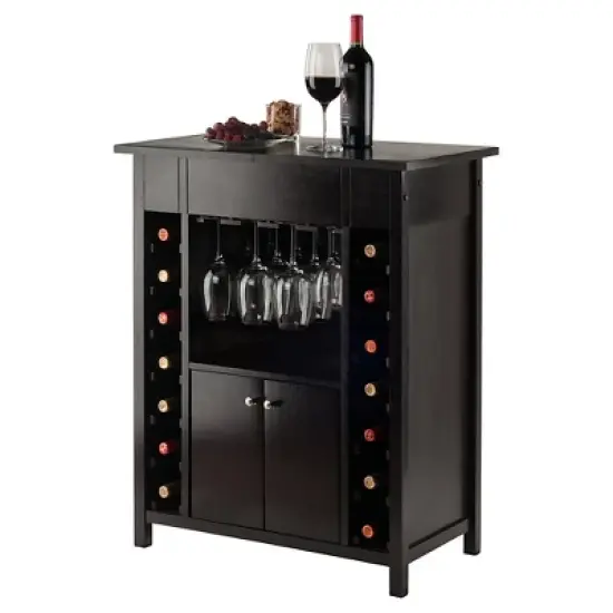 Yukon Wine Cabinet Wood/Espresso - Winsome image {2}
