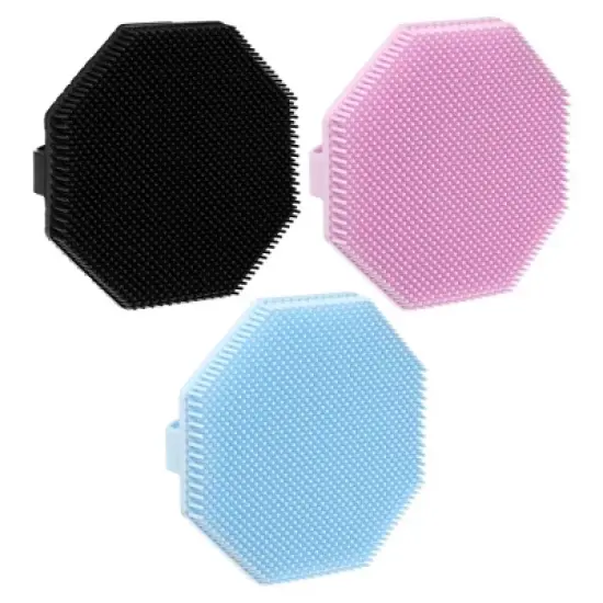 Unique Bargains Shower Silicone Body Scrubber 3 Pcs image {8}
