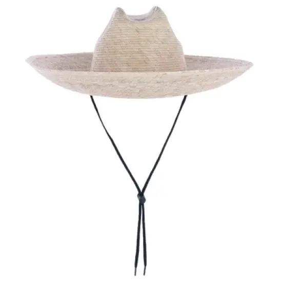 CTM Wide Brim Crushable Straw Lifeguard Hat with Chin Strap image {3}