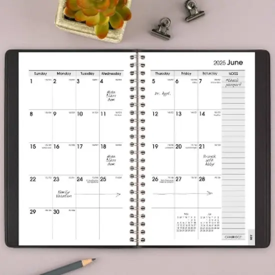 Cambridge Hometown 2024-25 Weekly/Monthly Planner 8.375"x9.375" Black: Twin-Wire Binding, Acid-Free Paper, Adult Agenda image {5}