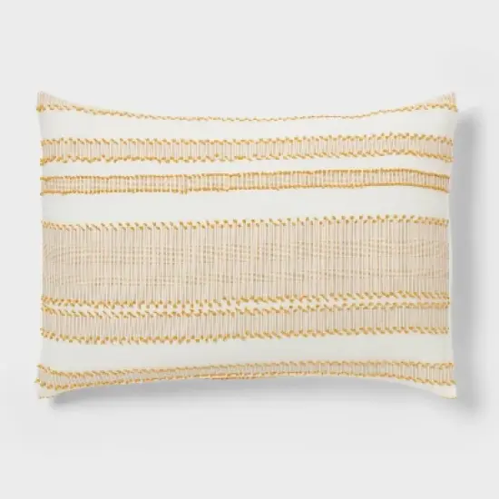 8pc Clipped Jacquard Striped Comforter and Sheet Set Yellow - Threshold&trade; image {3}