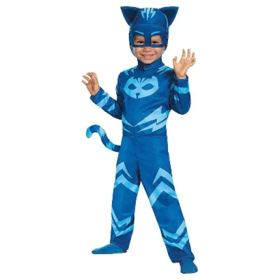 Disguise Toddler Boys' Deluxe PJ Masks Catboy Jumpsuit Costume image {1}