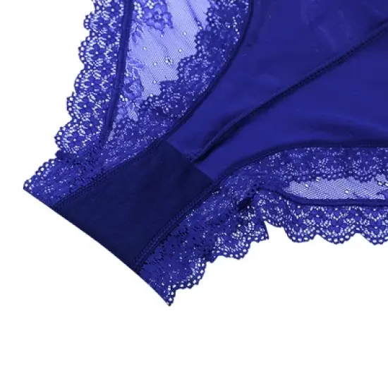 Agnes Orinda Women's Plus Size Laceback Mid-Rise Solid Brief Micro Underwear image {2}