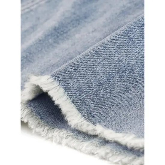 Allegra K Women's Basic Distressed High Waist Ripped Hem Washed Jeans Skirt image {5}