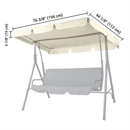 Yescom Replacement Swing Canopy UV30+ 180gsm Outdoor Porch Top Patio Seat Cover Beige image {6}