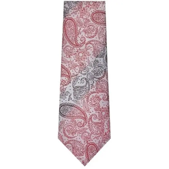 TheDapperTie Men's Red And Black Paisley Necktie with Hanky image {1}