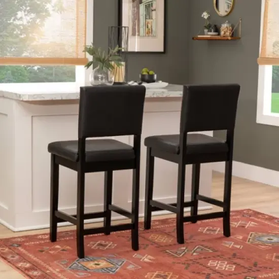 Linon Milano Counter Height Barstool Black image {1}