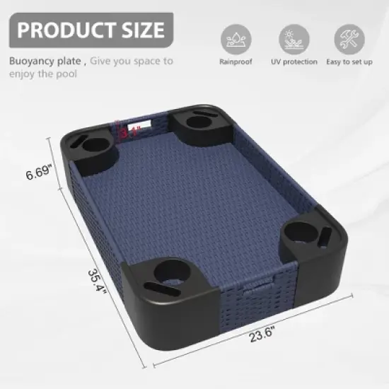 YARDSIGHT Aluminum Frame Floating Tray:Design for Pool Floats, Sandbars, Spas, and Parties , Perfect for Serving Drinks and Brunch. image {1}