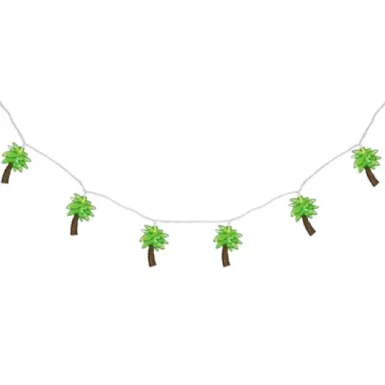 Northlight Tropical Palm Tree Indoor Outdoor Patio Light Set -  7' White Wire - 10ct image {4}