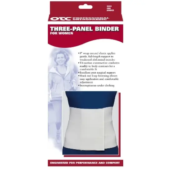 OTC Abdominal Binder for Women, Three-Panel Body, 9-Inch Elastic, White image {2}