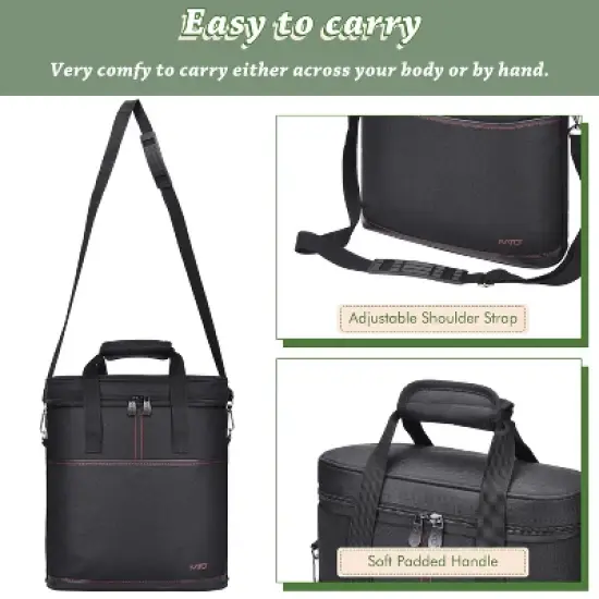 Tirrinia Wine Gift Bag, 3 Bottle Carrier Tote, Insulated Padded Wine Cooler Bag with Handle and Shoulder Strap, Gifts for Wine Lovers image {3}