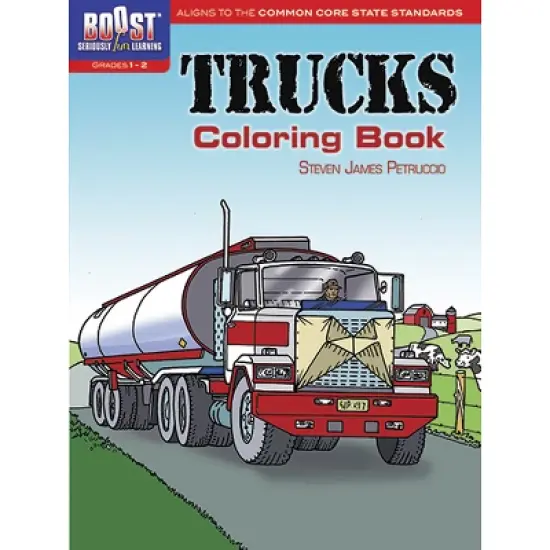 Trucks Coloring Book - (Dover Planes Trains Automobiles Coloring) by  Steven James Petruccio (Paperback) image {1}