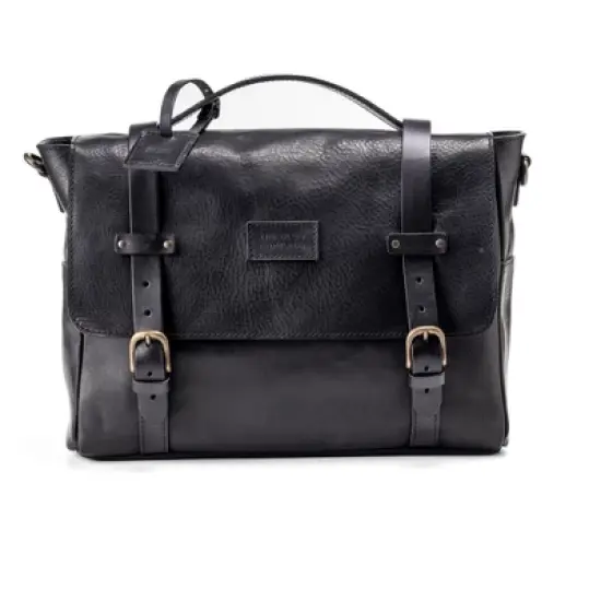 THE DUST COMPANY Leather Messenger Black image {4}