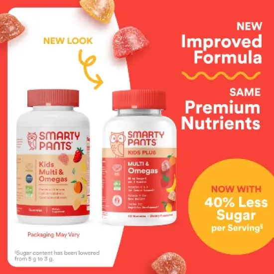 SmartyPants Kids Plus Multivitamin & Omegas Gummies with Vitamins C, D3, B12 & Zinc - 60ct image {2}