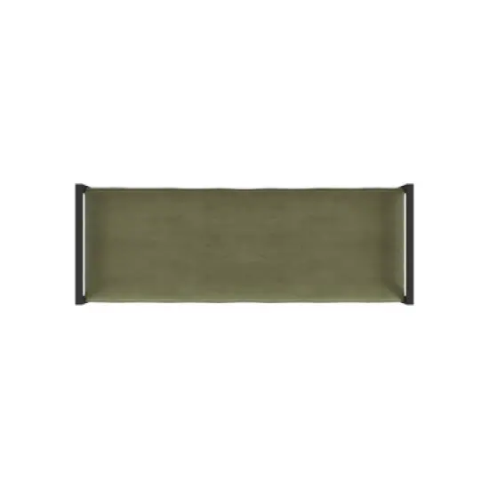 Modern Metal Bench Light Sage Green Velvet - HomePop image {4}