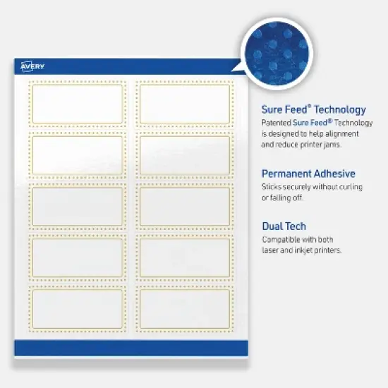 Avery 2" x 4" Labels, Gold Border with Gold Dots, 100 ct image {2}