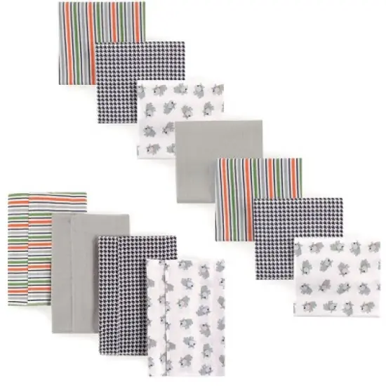 Luvable Friends Infant Boy Cotton Flannel Burp Cloths and Receiving Blankets, 11-Piece, Dog, One Size image {1}