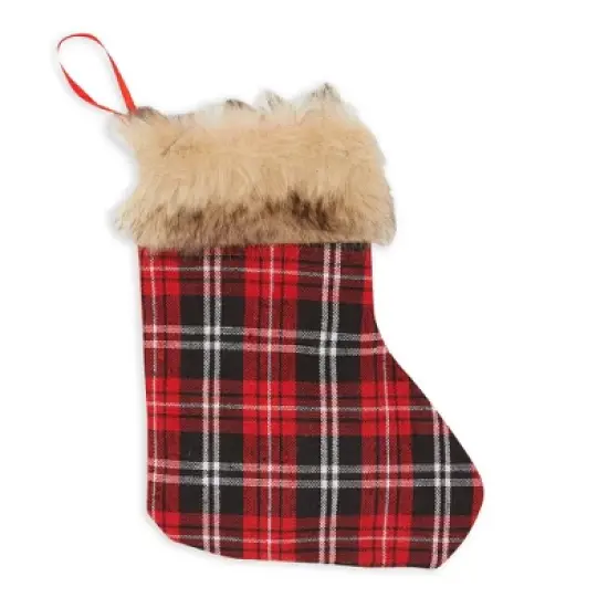 Okuna Outpost 12 Pack Mini Christmas Stockings, Red Buffalo Plaid Holiday Decor (6 x 8 in) image {2}
