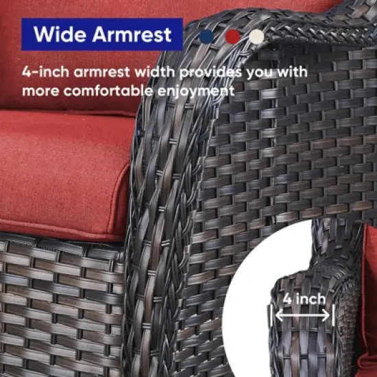 POCASSY 52.77" Wide Outdoor Wicker Loveseat With Cushions image {8}