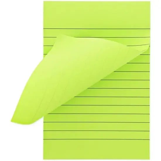 Paper Junkie 8 Pads 100 Sheets Neon Colored Lined Paper Sticky Notes Self-Stick Pads 4x6 inch image {2}