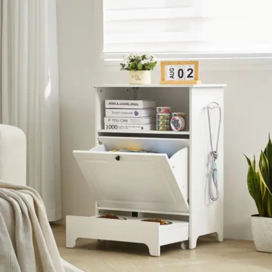 VEVOR Pet Feeding Station with 2 Stainless Steel Bowls, Elevated Dog Bowls with Storage, Dog Food Storage and Feeder Station image {1}