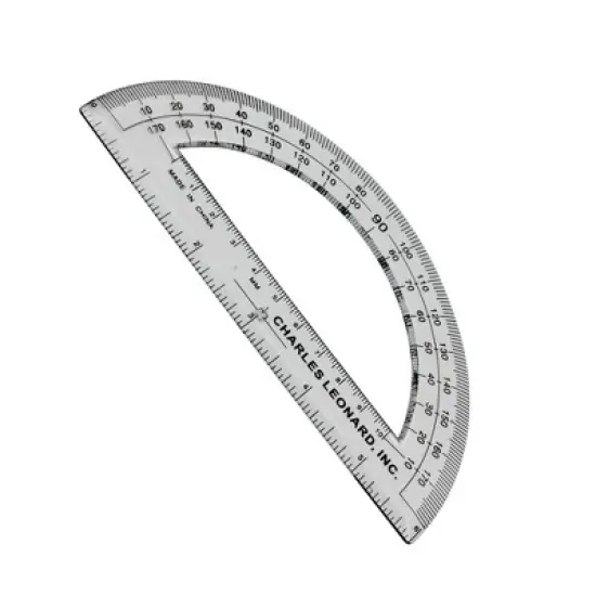 Charles Leonard Protractor Plastic, 6-Inch, 12 Per Pack, 3 Packs image {3}