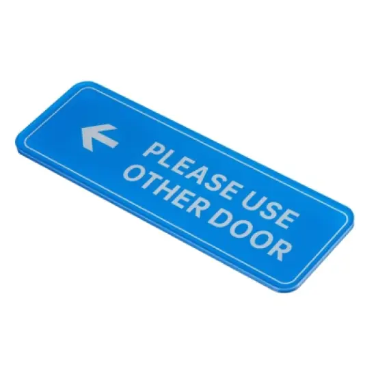 Unique Bargains Acrylic Self-Adhesive Decor Home Office Please Use Other Door Left Arrow Sign image {4}