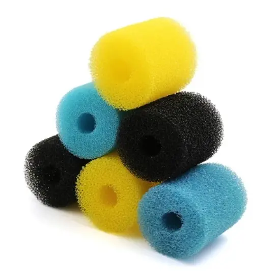 Unique Bargains Pre-Filter Sponge Filter Media for Aquarium Yellow Blue Black 2.6inch Dia 6 Pcs image {4}