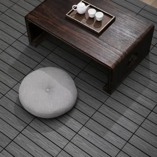 Outsunny Interlocking Deck Tiles, Pack of 11 Outdoor Flooring Patio Tiles, 12" x 12" image {5}