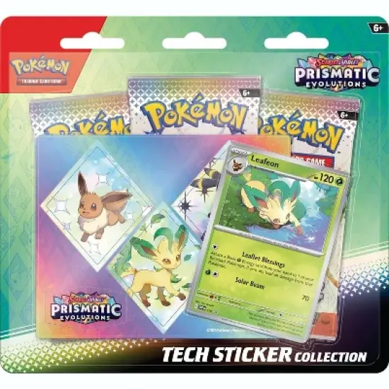Pokemon TCG: Scarlet & Violet&mdash;Prismatic Evolutions Tech Sticker Collection &ndash; Leafeon (1 Foil Promo Card & 3 Booster Packs) image {5}