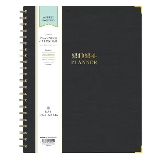 Day Designer 2024 Planner 8.5"x11" Weekly/Monthly Charcoal image {2}