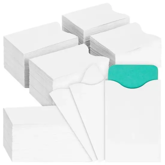Stockroom Plus 500 Pack Blank Keycard Envelope Sleeves, Card Protectors, White, 3.5 x 2.3 In image {8}