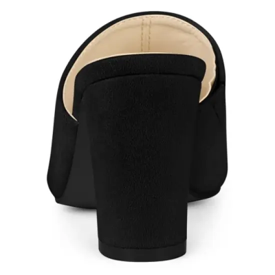 Perphy Slip on Chunky Heels Mules Slide Sandals for Women image {2}