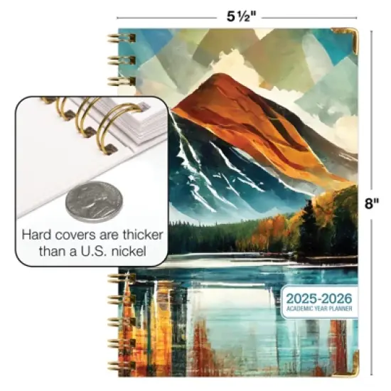 Global Printed Products Hardcover AY 2025-2026 Fashion Planner - 5.5"x8" (Lake View) image {4}