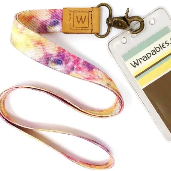 Wrapables Lanyard Keychain and ID Badge Holder, Galaxy Pink image {2}