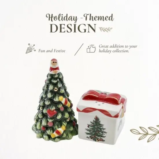 Spode Christmas Tree Tree and Gifta Salt and Pepper Shaker Set (2-Piece)- Holiday Kitchen & Table D&eacute;cor - Festive Home Accent image {2}