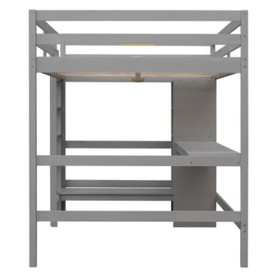 Full Size Loft Bed with Multifunction Shelves and Under-Bed Desk - ModernLuxe image {9}