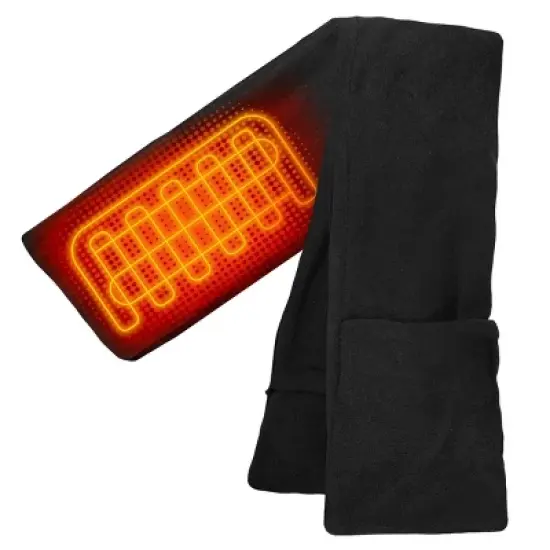 ActionHeat AA Battery Heated Reversible Scarf - Black image {2}