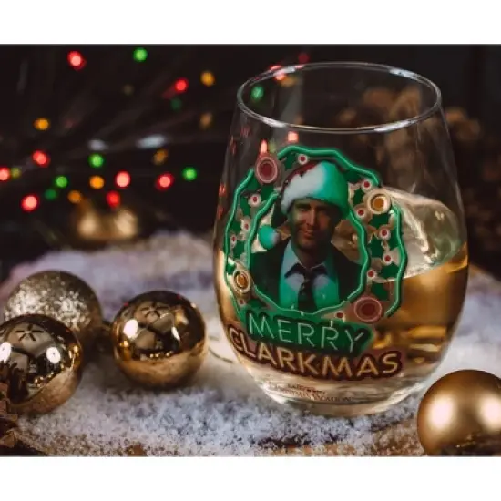 Silver Buffalo National Lampoon's Christmas Vacation Merry Clarkmas Stemless Glass | 20 Ounces image {5}